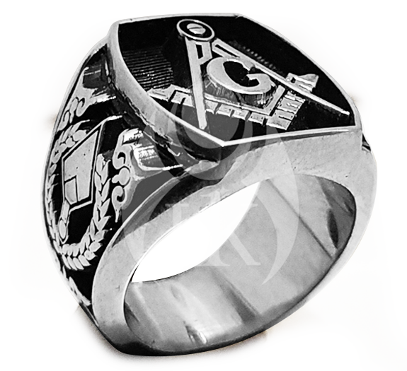 Square Top Masonic Ring